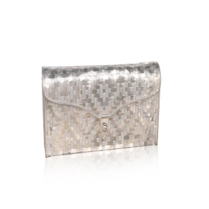 Silver Purse with weave design