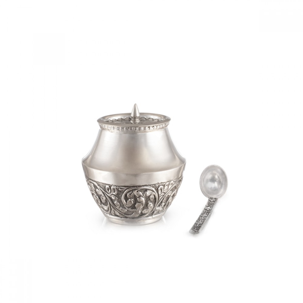 Oxidized Ghee Pot With Spoon DINING RANGE